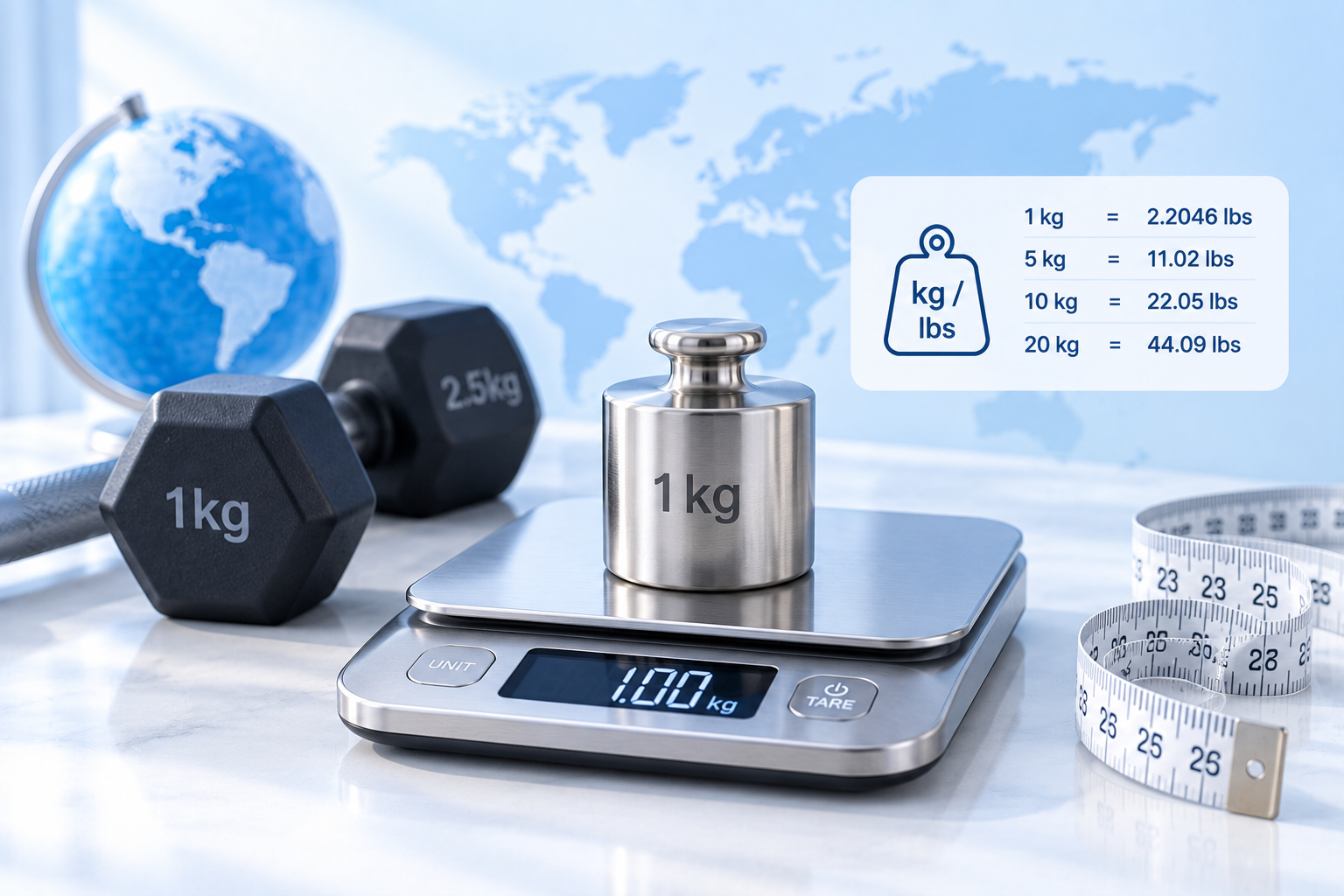 Kilograms to pounds weight conversion chart