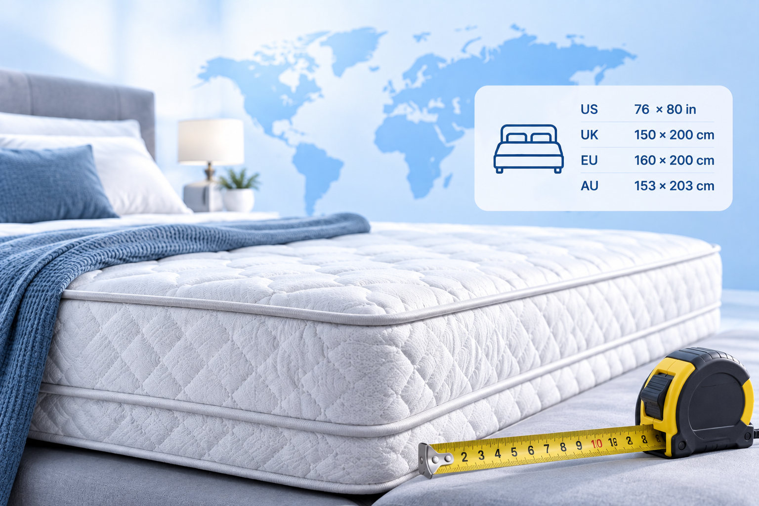 International mattress size comparison chart