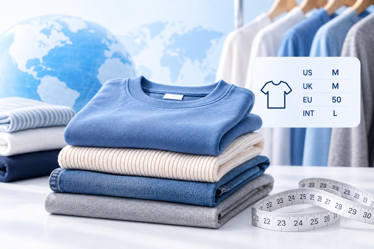International clothing size conversion chart